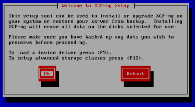 Schritt 3 der Installation des XCP-ng Servers
